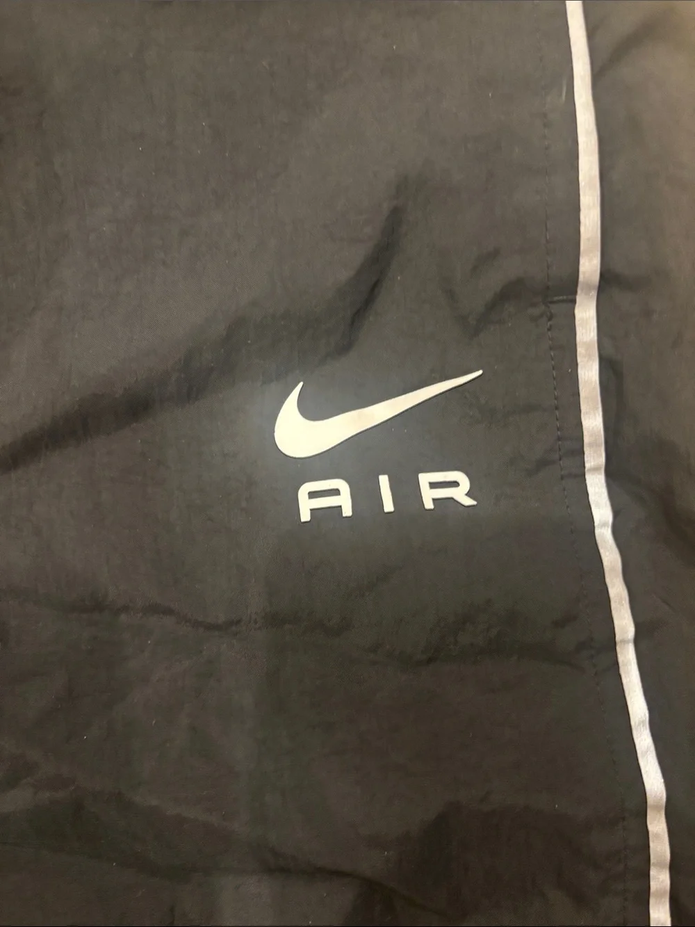 Nike Black Athletic Shorts with White Piping and Air Logo size XL